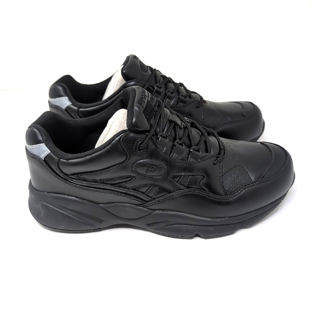 Propet Stability Walker Leather Walking Shoes M2034 Black Mens 10 W (E) NEW NWOB